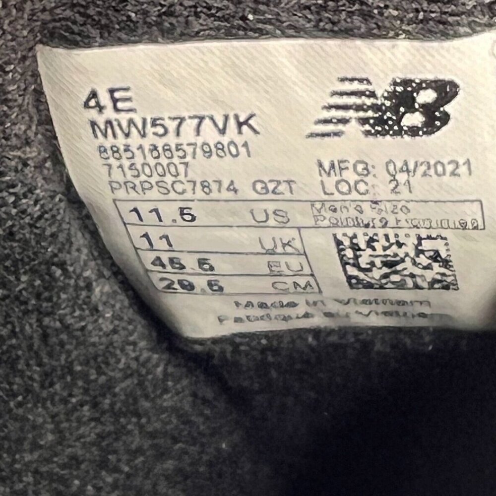 New Balance Mens MW577VK Black 577 V1 Hook And Loop Size 11.5 EEEE Walking Shoes - Picture 9 of 9